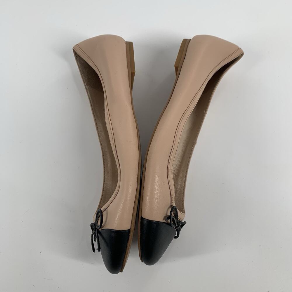 Shoes of Prey Patent NudeCap Toe Ballet Flats Size 7 Wide Womens Nude Black 7W - Picture 5 of 9